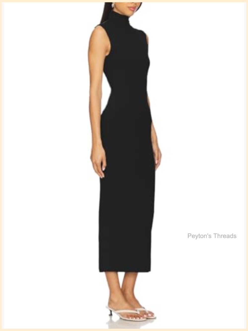 Sleeveless High Neck Backless Fitted Midi Dress Bodycon Mockneck Cut Out Back - Picture 4 of 7